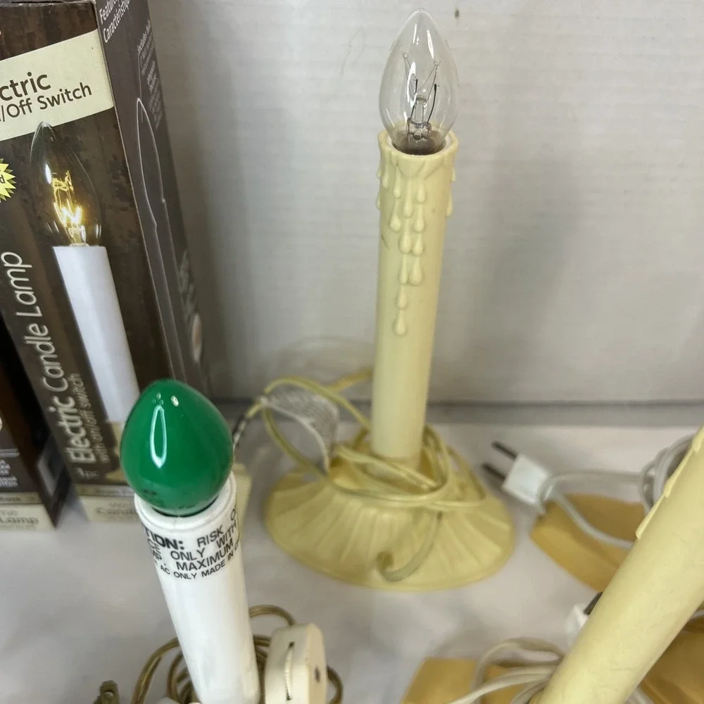 Vintage Single Light Electric Drip Window Candles Holiday Lamp Candles‎ Lot (9)